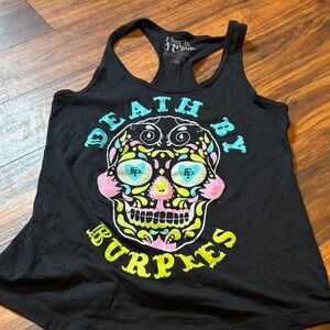 Black Tank Top with Colorful Skull Design